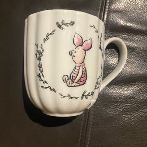 Disney White Piglet Ceramic Coffee Mug (Double sided Winnie the Pooh )